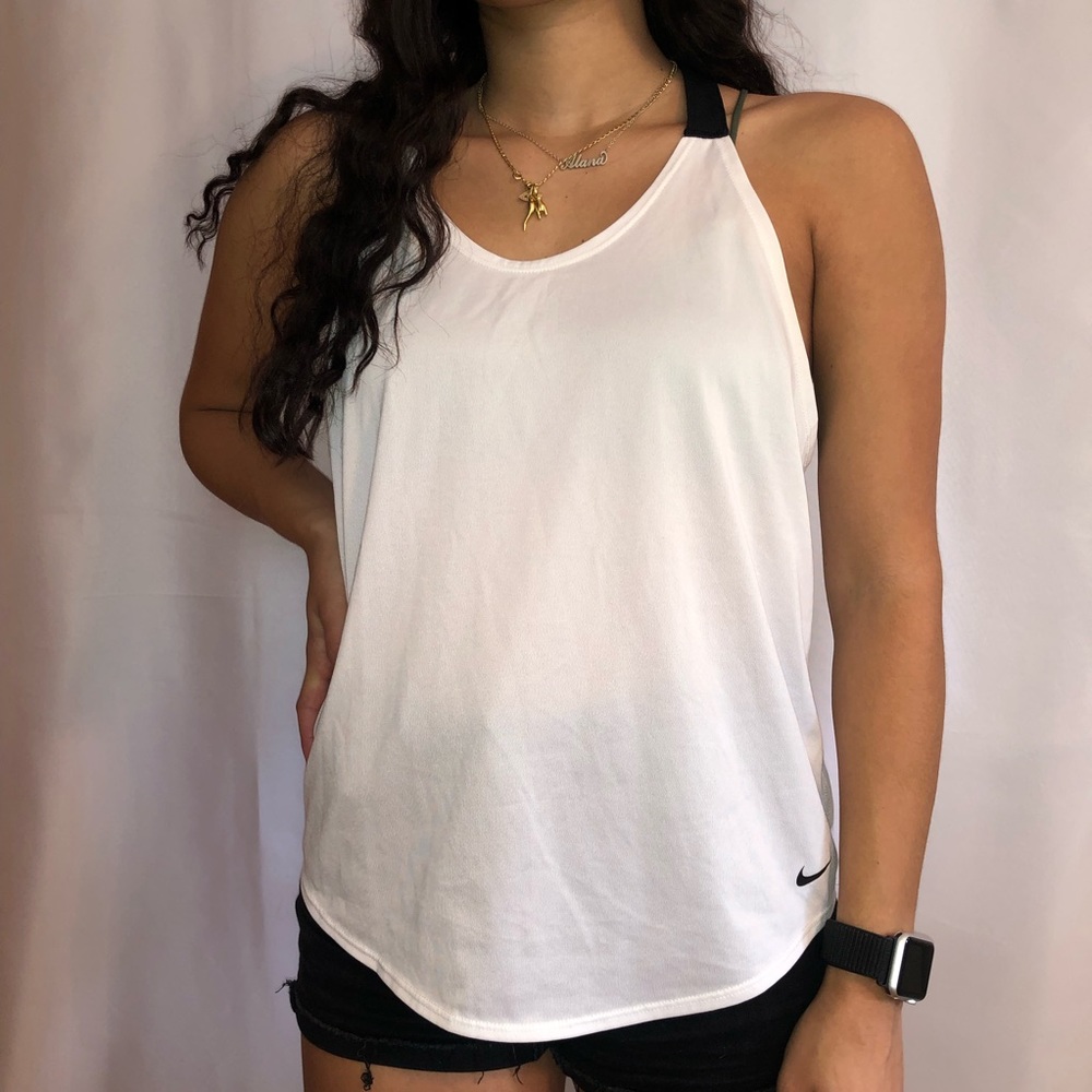 nike white athletic tank top